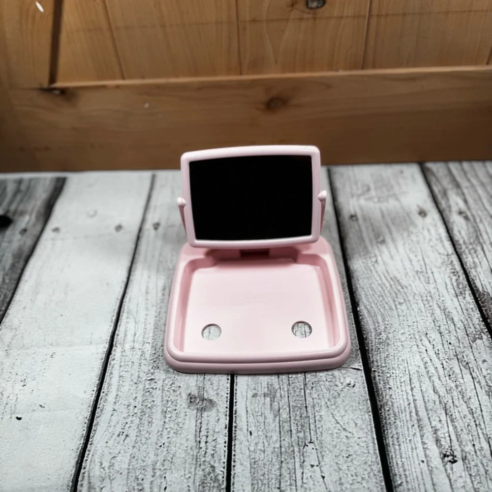 Vintage Mary Kay Pink Travel 2-Sided /Magnify‎ Mirror Make-up Tray